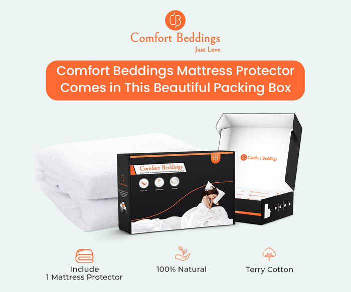 White Waterproof Terry Mattress Protector