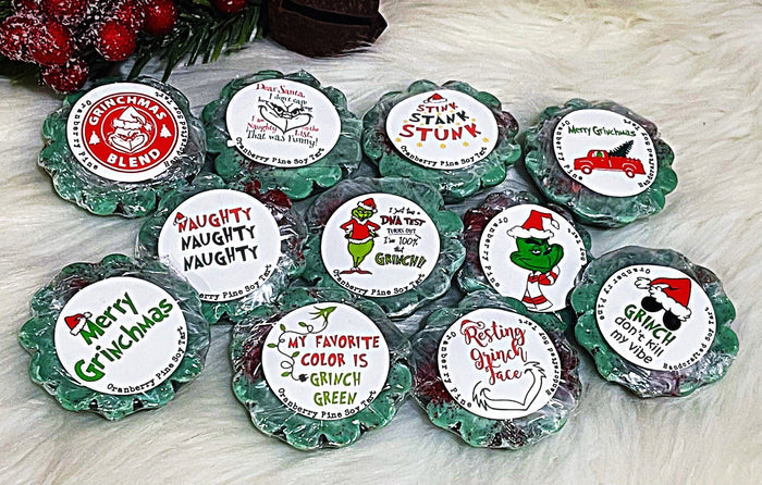 Wholesale | 1 dozen | Green Christmas face Tarts 100% soy wax handmade