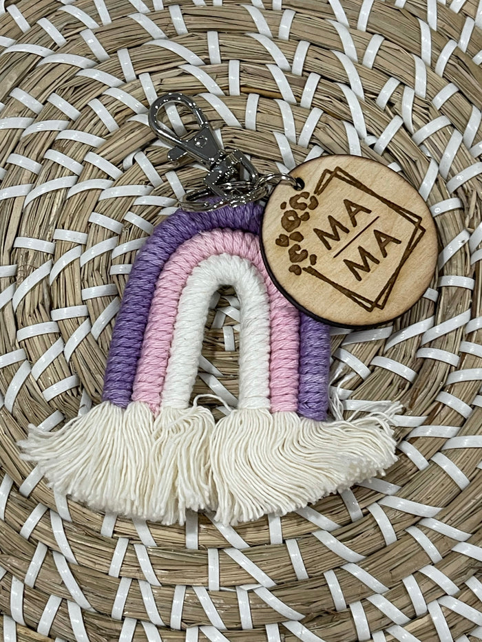 Wholesale | 4 PCs | Rainbow boho keychains with inspirational disk