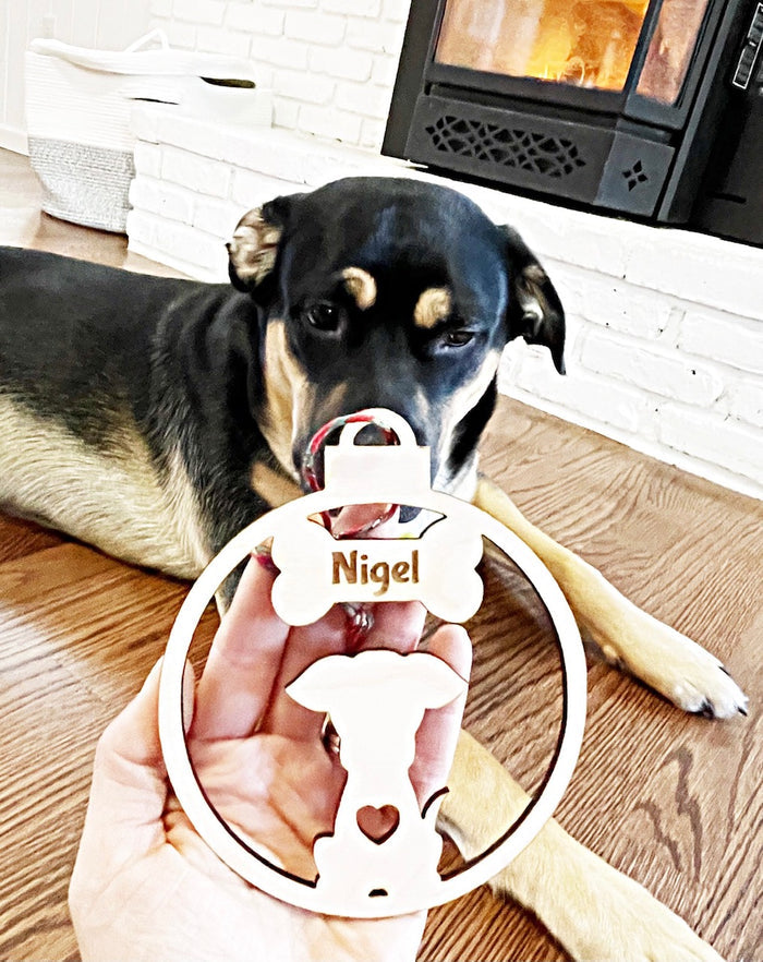 Wholesale | Wood Dog Cutout Name Ornament