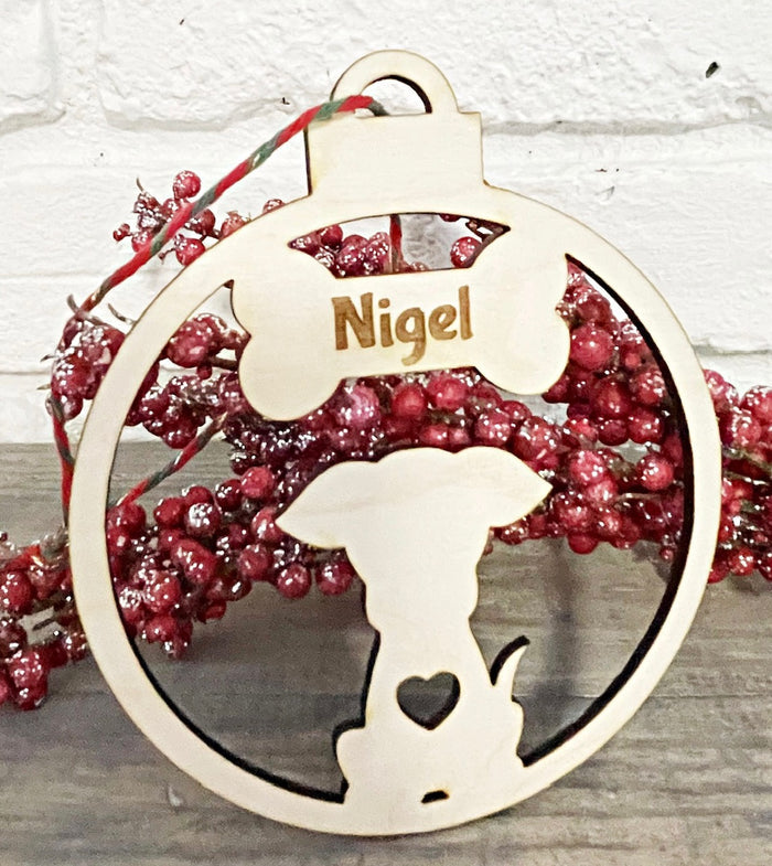 Wholesale | Wood Dog Cutout Name Ornament