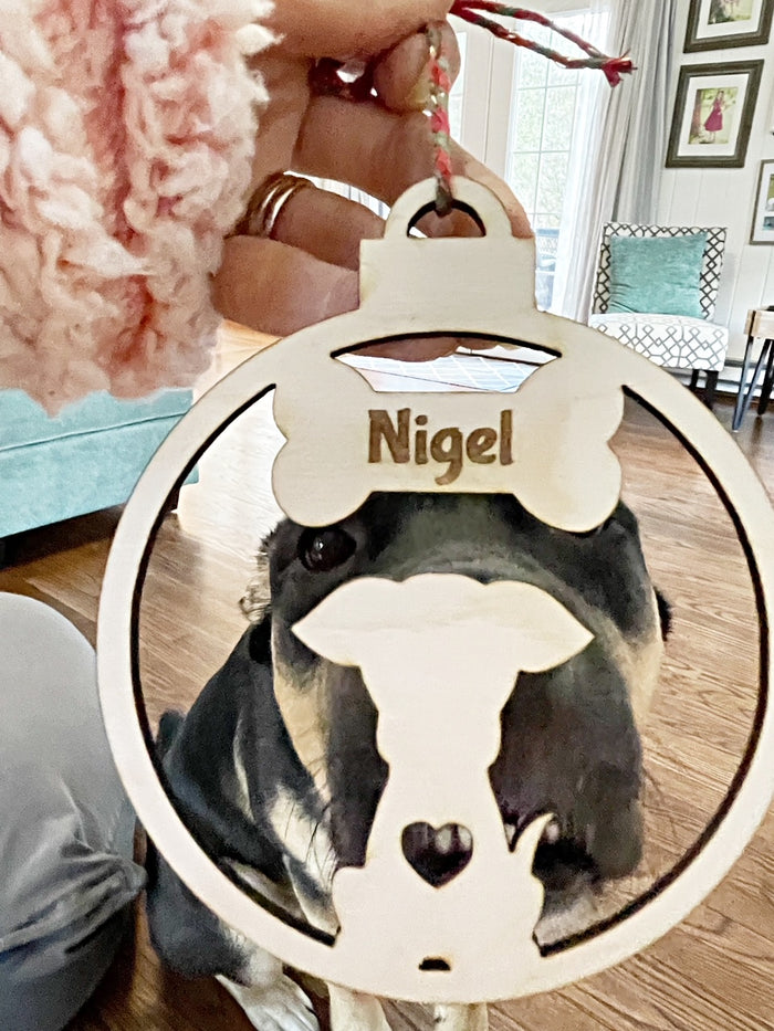 Wholesale | Wood Dog Cutout Name Ornament