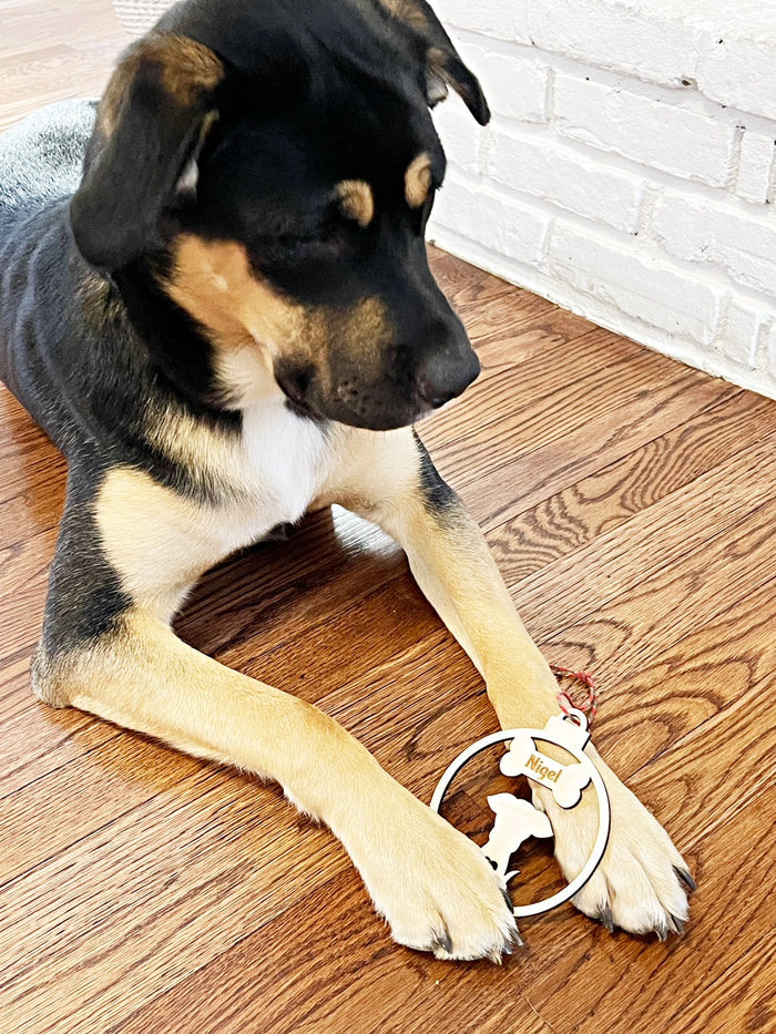 Wholesale | Wood Dog Cutout Name Ornament