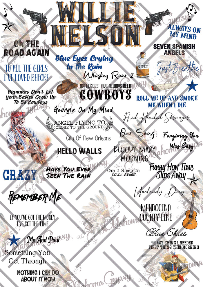 Willie Nelson Inspired Top Hits Digital File