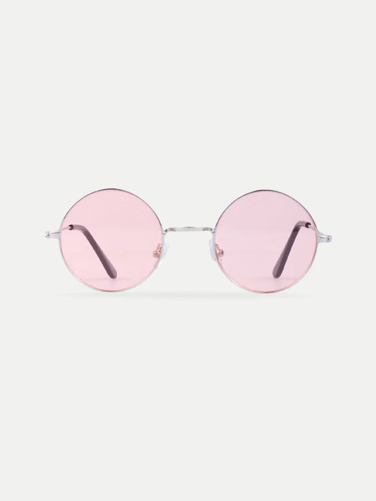 Wireframe Round Lennon Sunglasses | Pink-Image 1
