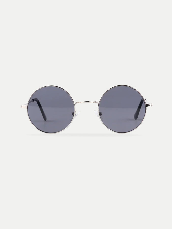 Wireframe Round Lennon Sunglasses | Silver-Image 1