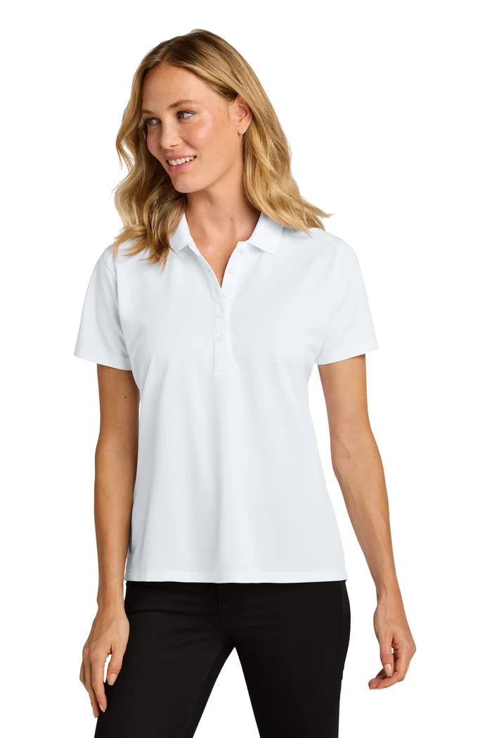 Women's White Polyester Pique Moisture Wicking Referee Shirt