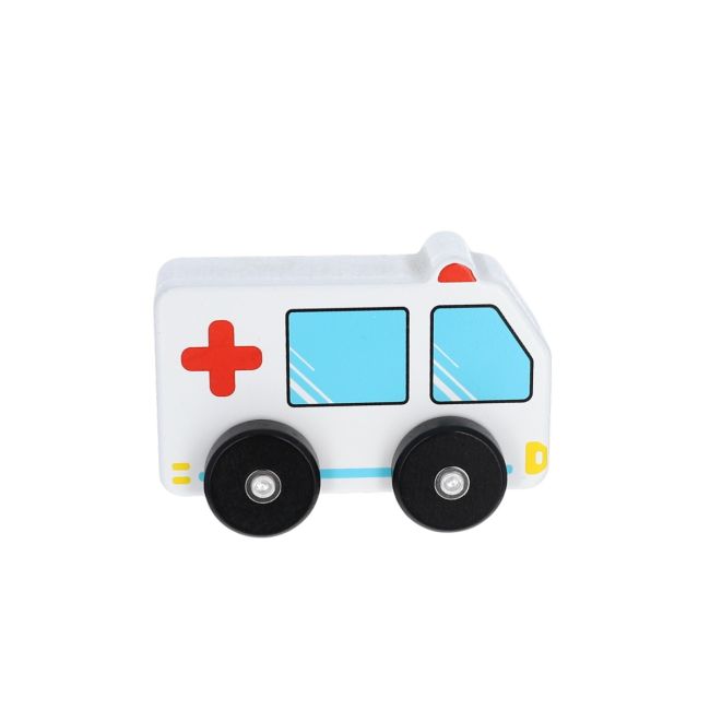 Le Petit Souk - Wooden Toy - Ambulance - Side Look