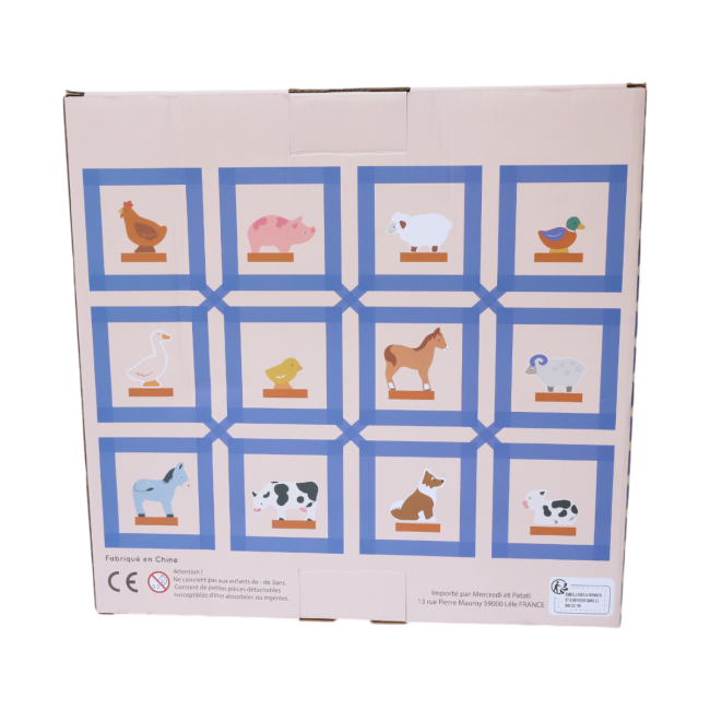 Le Petit Souk - Wooden Toy - Farm Animal Set - Back