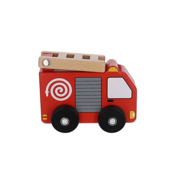 Le Petit Souk - Wooden Toy - Fire Truck - Side Look
