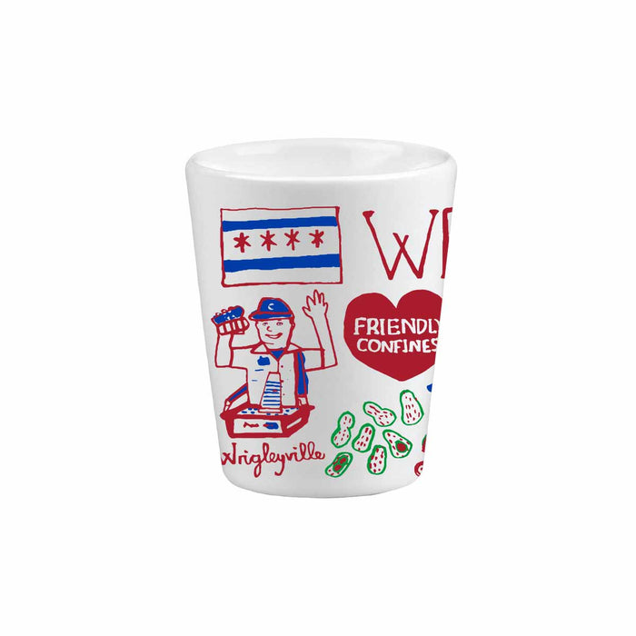 Wrigley Field Julia Gash Varsity Matte Ceramic 2oz Shot Glass