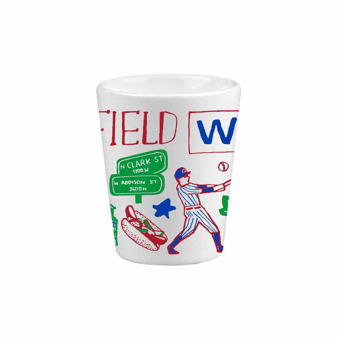 Wrigley Field Julia Gash Varsity Matte Ceramic 2oz Shot Glass