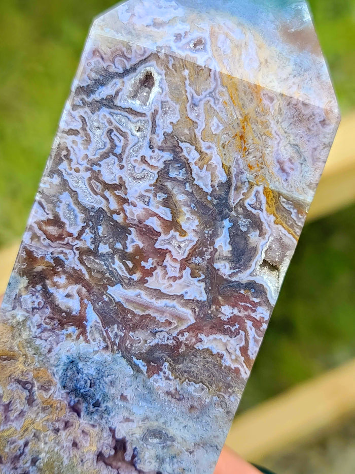 WYSIWYG- Purple Moss Agate Tower