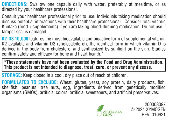 Xymogen K2-D3 10,000 Capsules 4