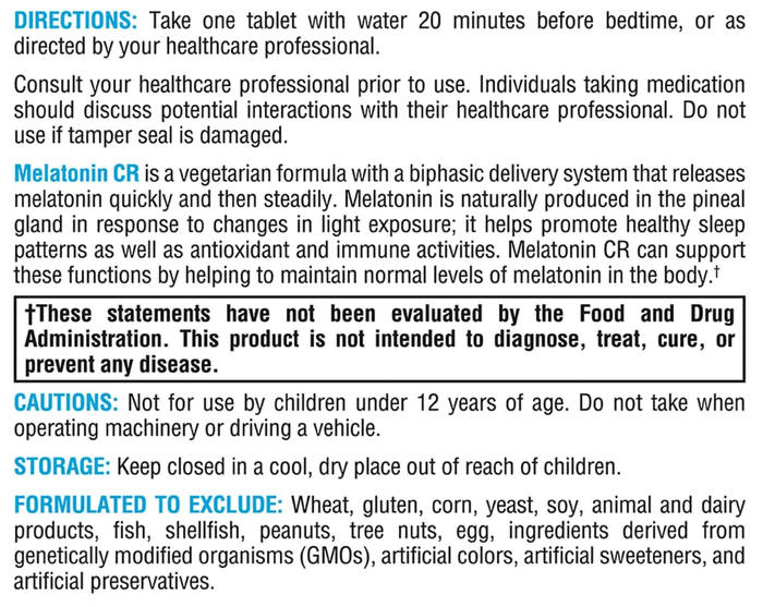 Xymogen Melatonin CR Capsules