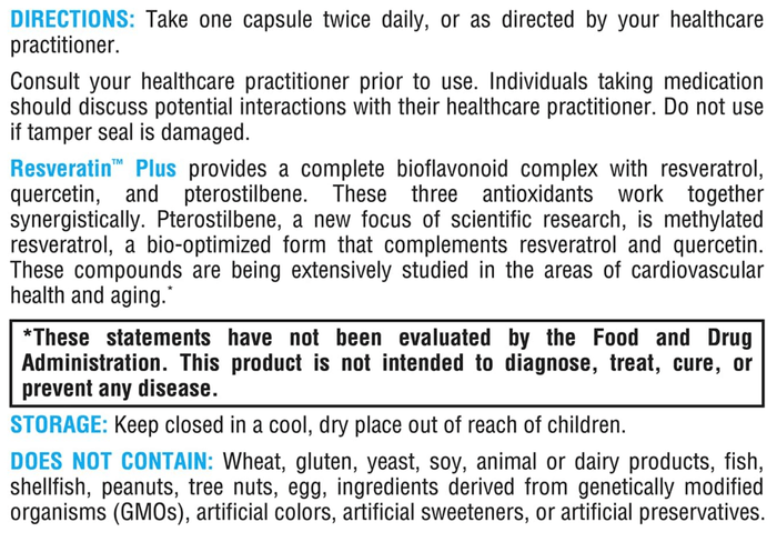 Xymogen Resveratin Plus Capsules