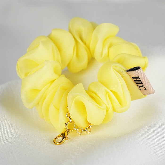 Yellow Organza Scrunchie - 1 Charm